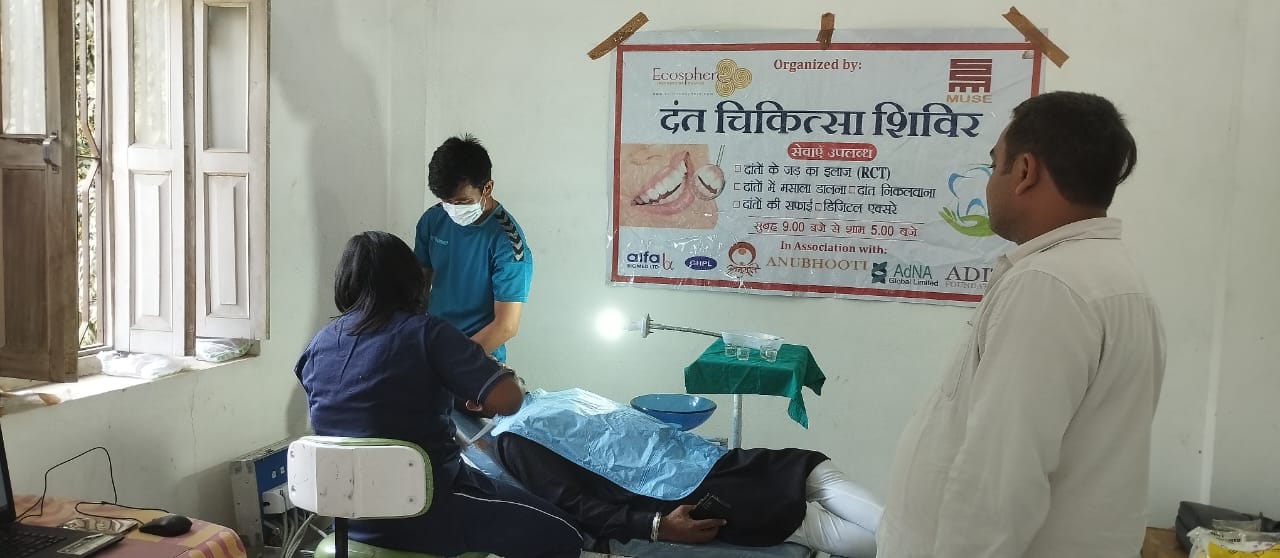 MUSE and ANUBHUTI collab together for free dental camp in rural areas